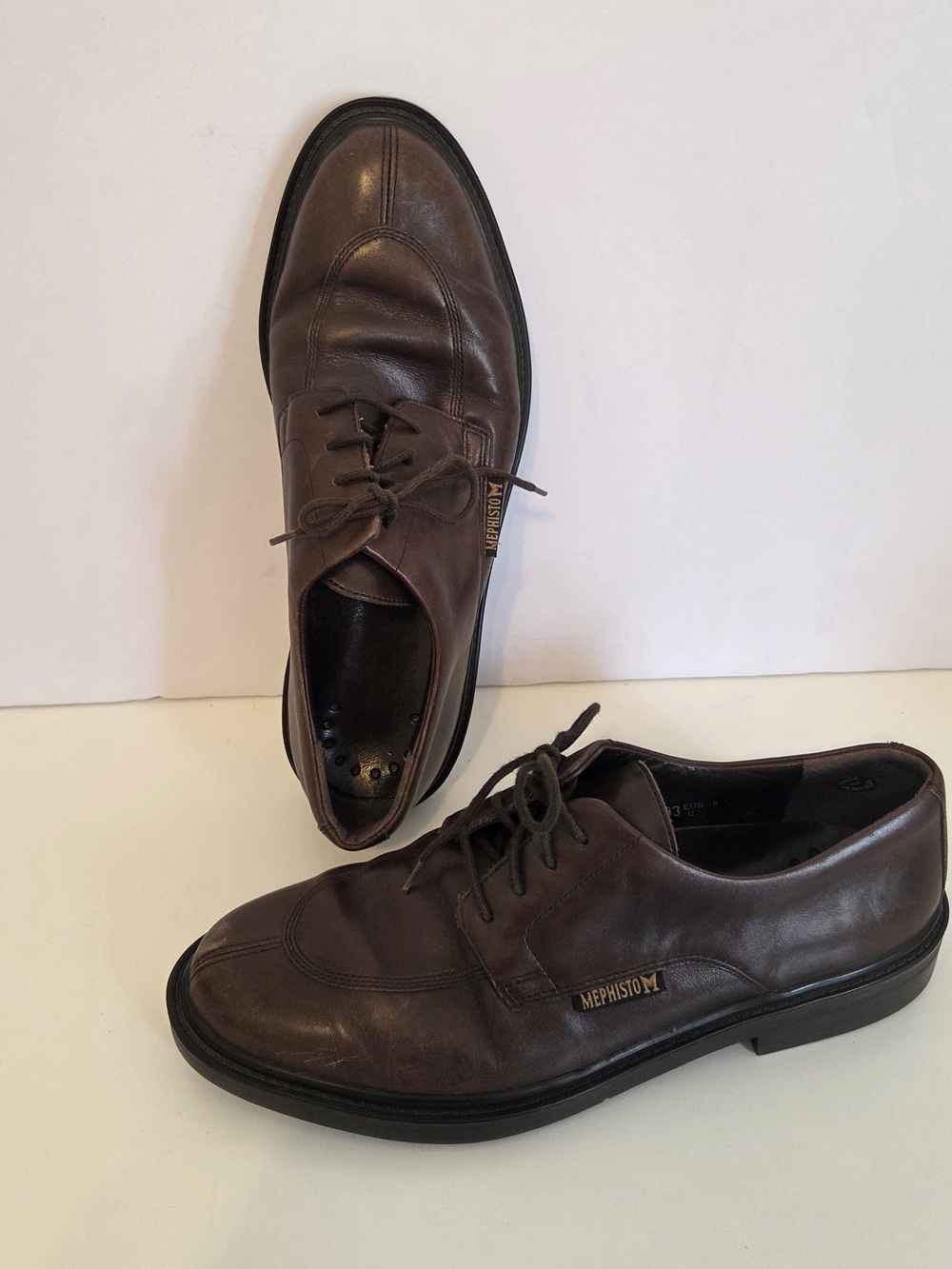 Mephisto Men’s Brown Leather Lace-Up Dress Shoes